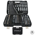 Delvotira | Jeu De Douilles 4toolz 108 Pièces En Coffret - 72 Dents Cliquets 1/2" Et 1/4