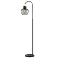Delvotira | Lampadaire Brilliant Ligari - Noir - Verre Fumé - E27
