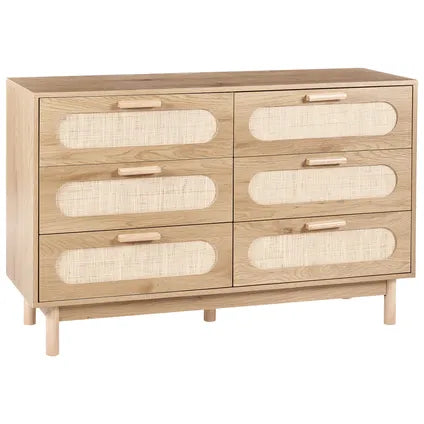 Delvotira | Commode À 6 Tiroirs Beliani Costello Marron 40x120x78 Cm