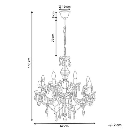 Lustre Beliani Kalang Noir 70x70x160 Cm