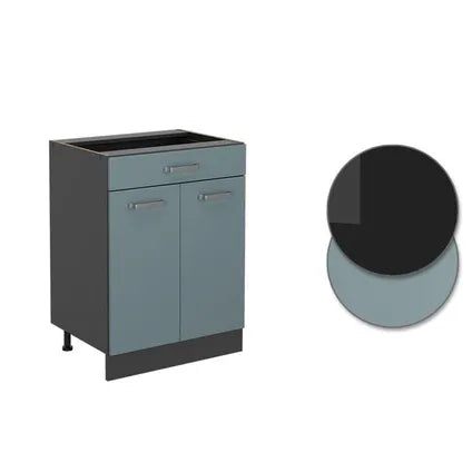 Meuble Bas De Cuisine – Vicco – R-line 41059 – Bleu-gris/anthracite – 60x46x81.6 Cm