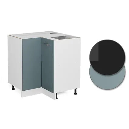 Meuble Bas D'angle Vicco - R-line 41209 - Bleu-gris/blanc - 75.6x81.6x46 Cm