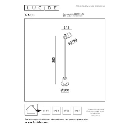 Lampadaires extérieurs – Lucide – Extérieur – Capri – Café – 86×14,5×14,5