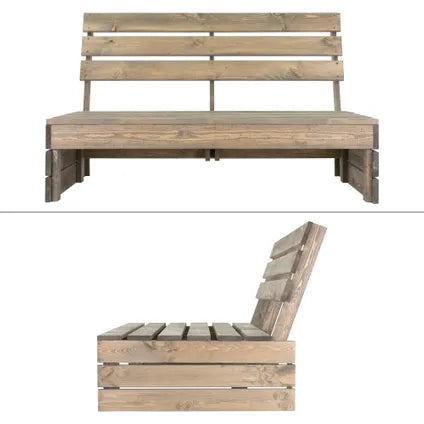 Banc de jardin 3 places ML-Design en bois massif de sapin 116×76,5×80 cm gris avec dossier de jardin