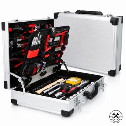 Delvotira | Coffret À Outils Métallique 4toolz, 139 Pièces - Avec 4 Compartiments De Rangement