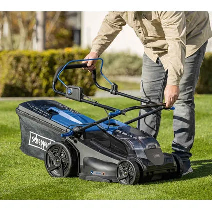 Tondeuse à gazon sans fil Scheppach - Mulching - 43 cm - 700 m² - Incl. 2 batteries &amp; chargeur