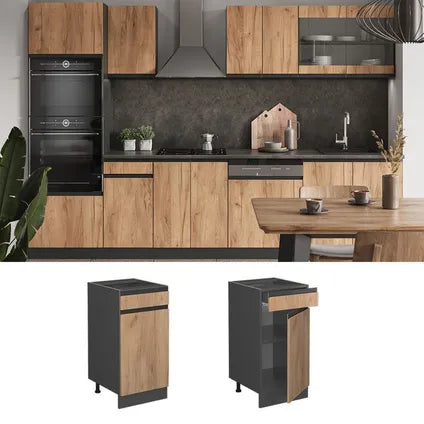 Meuble Bas De Cuisine – Vicco – R-line 39711 – Chêne Doré Anthracite – 40×81.6×46 Cm