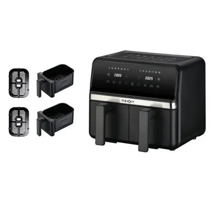 Nexxt Friteuse À Air Dual Basket 8 Litres Avec 2 Paniers Et Écran Tactile