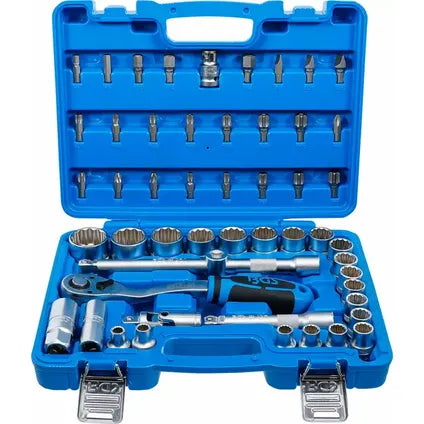 Delvotira | Coffret De Douilles Douze Pans - Bgs - 12,5 Mm (1/2") 8 32 Mm 51 Pièces