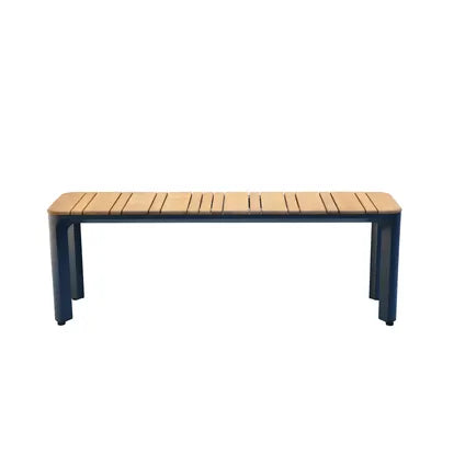 Banc de jardin Central Park Lorenzo Alu et Teck – 135x34x46cm – Aluminium Thermolaqué