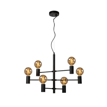 Delvotira | Suspension Lucide Leanne noir 6xE27
