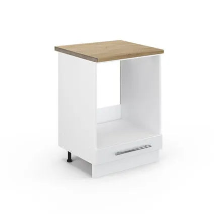 Delvotira | Meuble Bas Pour Four Encastrable - Vicco - Fame-line - Blanc - 60x60x82 Cm