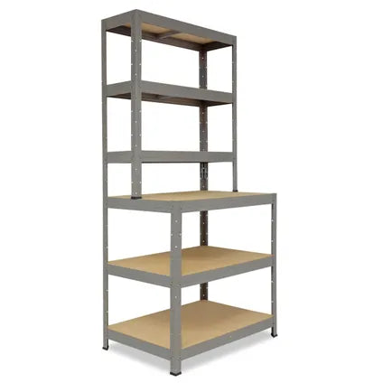 Delvotira | Étagère Rangement Établi Shelfplaza Pro 190x100x60 Cm En Gris Avec 6 Étagères