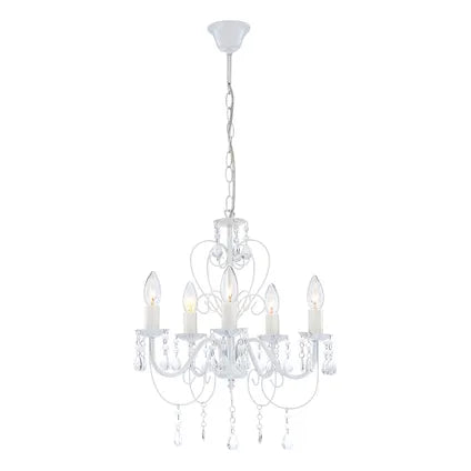 Delvotira | Lustre Pinja Globo Métal Blanc 5x E14
