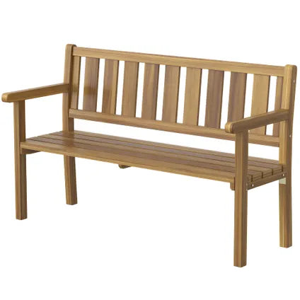 Delvotira | Banc De Jardin Collahausse - Bois De Sapin - 150x57x93 Cm - Couleur Teck