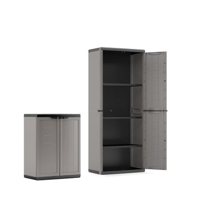 Delvotira | Armoire de rangement Kis Jolly Haute + Basse 2 pièces