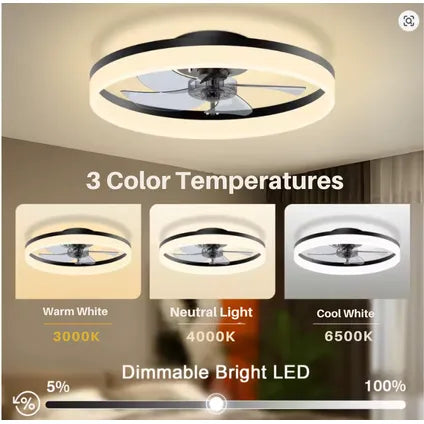 Ventilateur de plafond avec éclairage – Lichtendirect – Plafonnier intelligent 50 cm