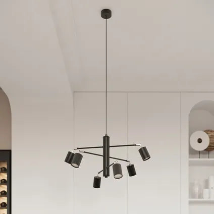 Lustre – Sollux Lighting – Torim 6 Noir Led 3000k