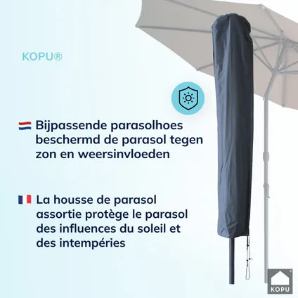 Parasol Rond 300 Cm Kopu Valencia Avec Housse De Protection – Taupe