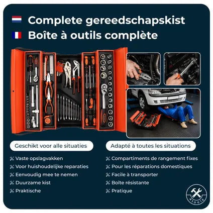 Boîte À Outils 4toolz De 85 Pièces – Complète Et Bien Organisée