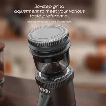 Hibrew – Moulin À Café – G5 – Meule Conique 48mm 36 Niveaux De Mouture Réglables Noir