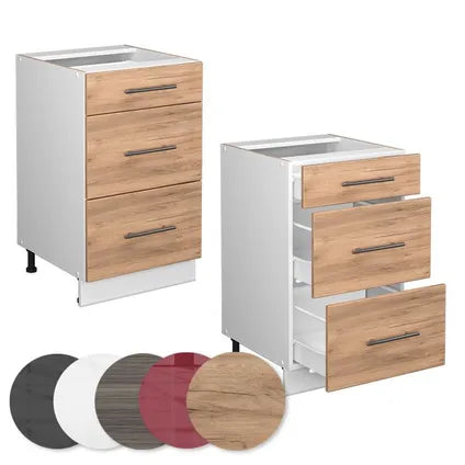Meuble Bas De Cuisine Vicco – Fame-line 38436 – Chêne Doré/blanc – 50x82x51.6 Cm
