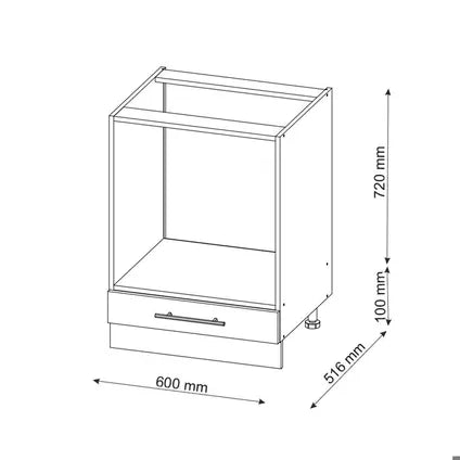 Meuble Pour Four Encastrable - Vicco - Fame-line 46080 - Rouge Bordeaux/anthracite - 60x82x60 Cm