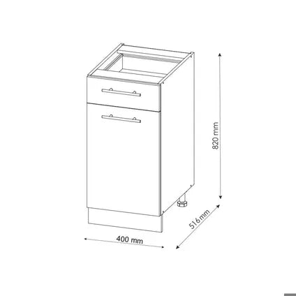 Meuble Bas Cuisine – Vicco – Fame-line 34771 – Rouge Bordeaux Blanc – 40x82x51.6 Cm
