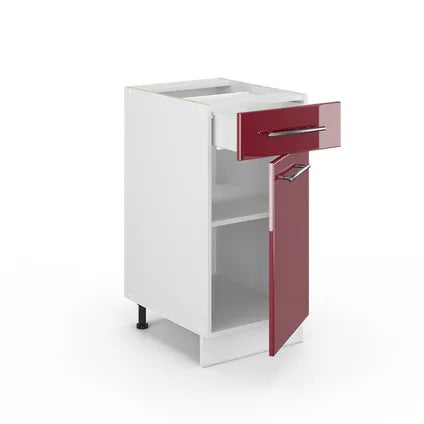 Meuble Bas Cuisine – Vicco – Fame-line 34771 – Rouge Bordeaux Blanc – 40x82x51.6 Cm