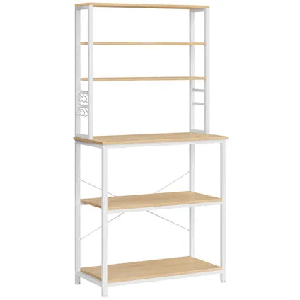 Delvotira | Meuble De Cuisine - Leobert - Chêne/blanc - 80 X 40 X 167 Cm