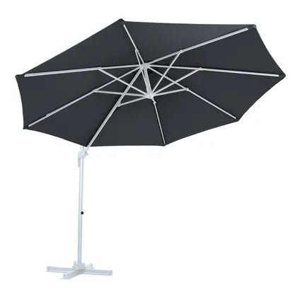 Parasol Flottant Axi Marisol Rond Diam. 300 Cm En Blanc/gris.