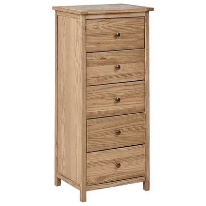 Delvotira | Commode À 5 Tiroirs Beliani Salton Marron 39x50x111 Cm